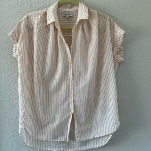 Madewell Pinstripe Short Sleeved Button Down Size XS